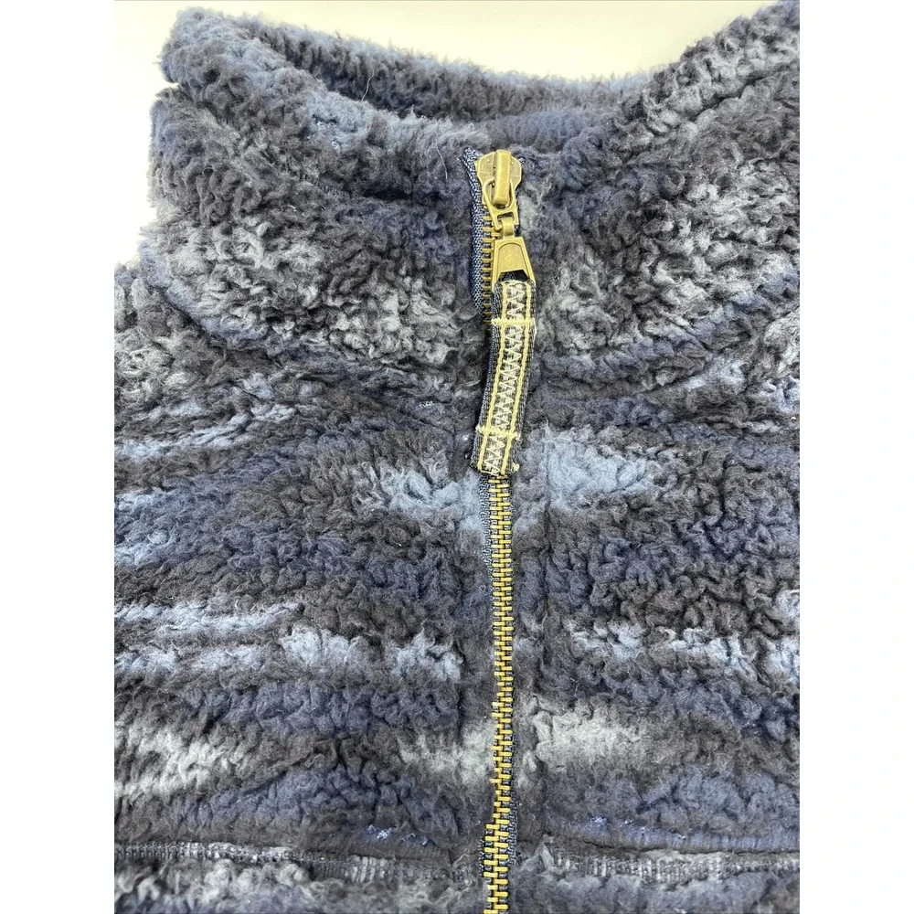 Alpine Sherpa Men's Blue Aztec Print Fuzzy Jacket‎ Size Small #C436
